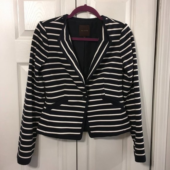 The Limited Navy/White Striped Blazer - Picture 1 of 8